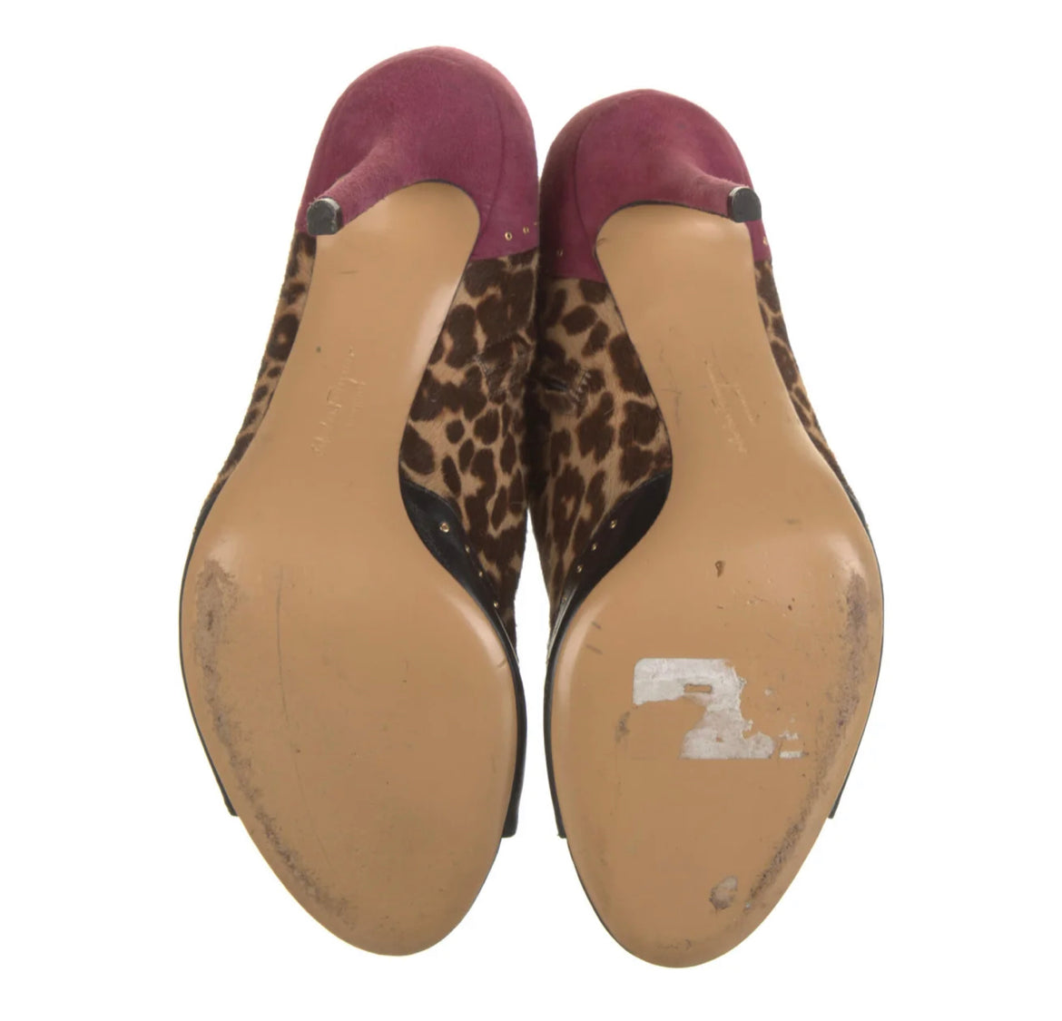 SALVATORE FERRAGAMO  Calf Hair Animal Print Ankle Booties