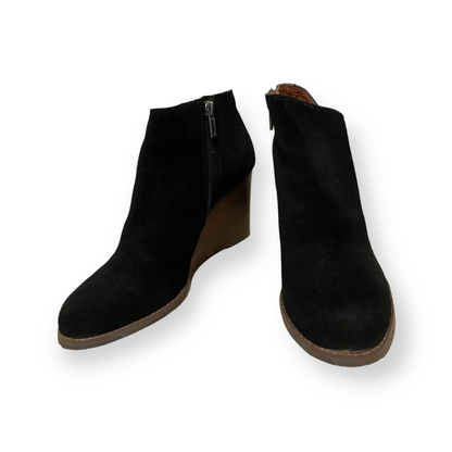 Lucky Brand Black Wooden Wedge Ankle Boots - photo 10 of 13