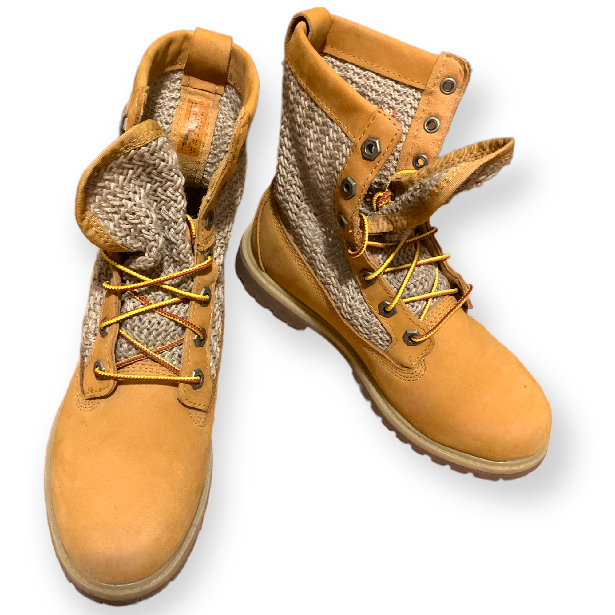 TIMBERLAND boots with Burlap Woven Accents