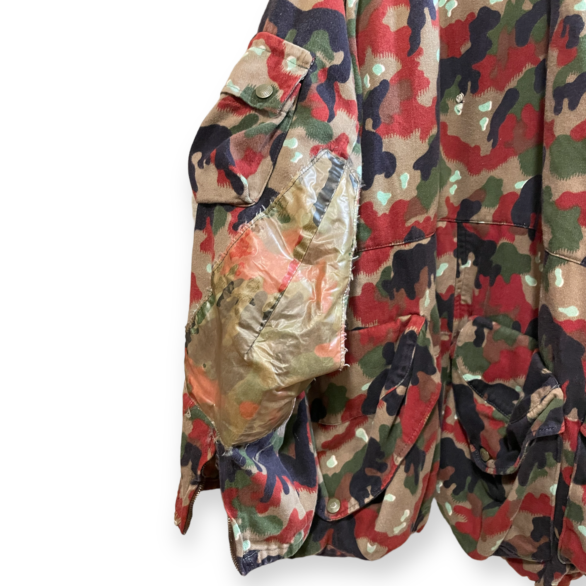 FURST OF A KIND Reworked Oversized Camouflage Multiple Pocket Utility Jacket O/S