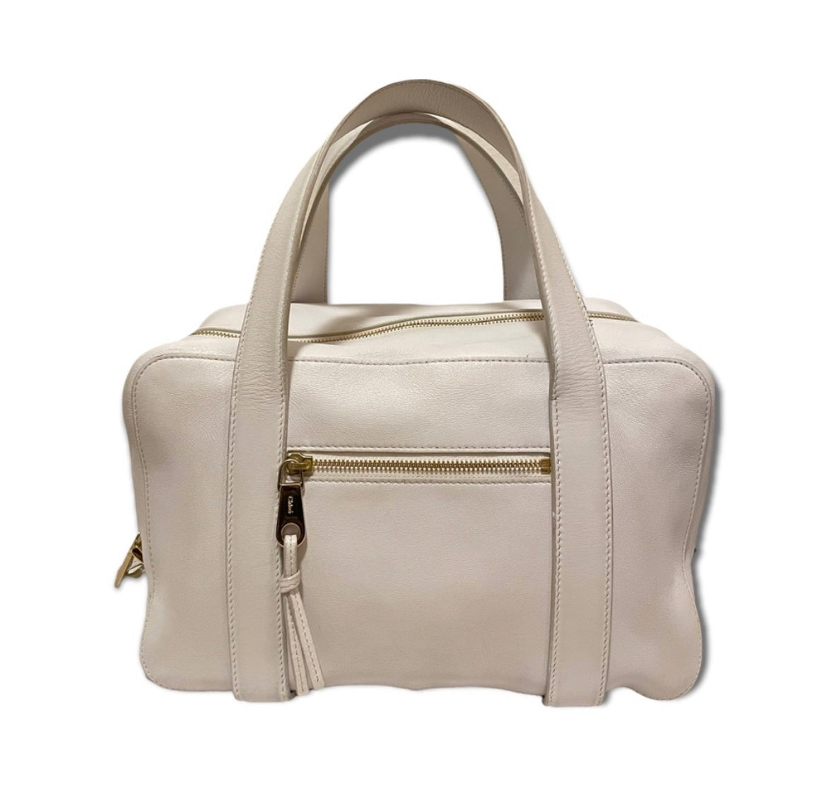 Chloe White leather Tote Handbag