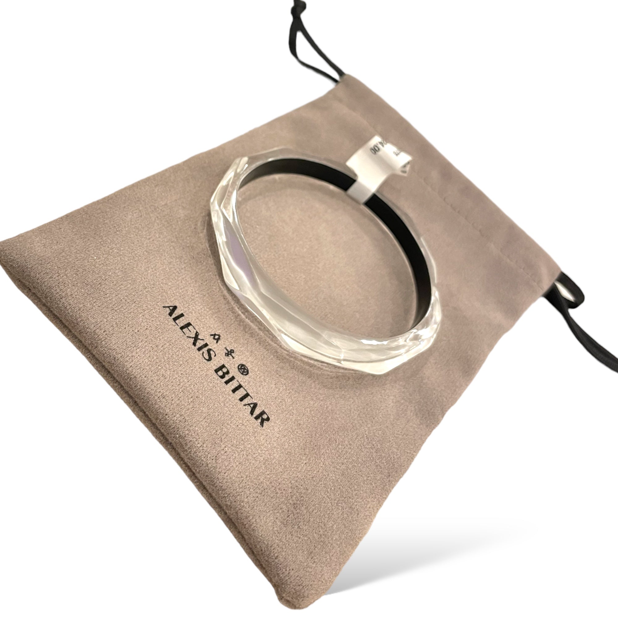ALEXIS BITTAR Pearl White Lucite Bangle (O/S)