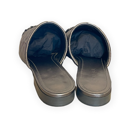 Chanel Iridescent Silver & Black Quilted Lambskin Mules - photo 5 of 10