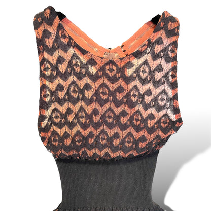 Alaïa Paris Orange/Coral & Black Crochet Dress - photo 9 of 12