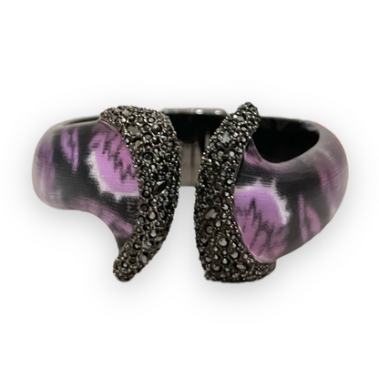 Alexis Bittar Black Crystal & Hand Crafted Lucite Hinge Cuff - photo 4 of 7