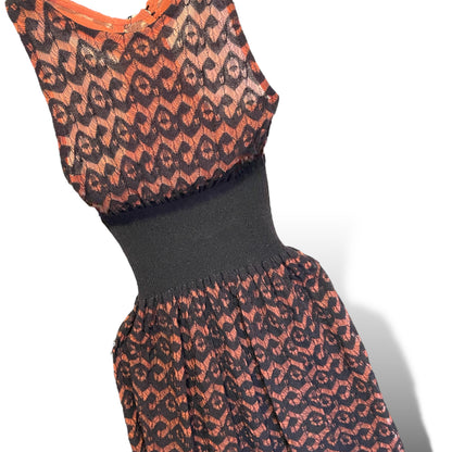 Alaïa Paris Orange/Coral & Black Crochet Dress - photo 7 of 12