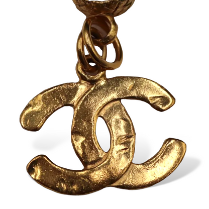 Chanel Vintage Gold-Tone Woven Rope Chain-Link Necklace & Large "CC" Pendant - photo 8 of 11