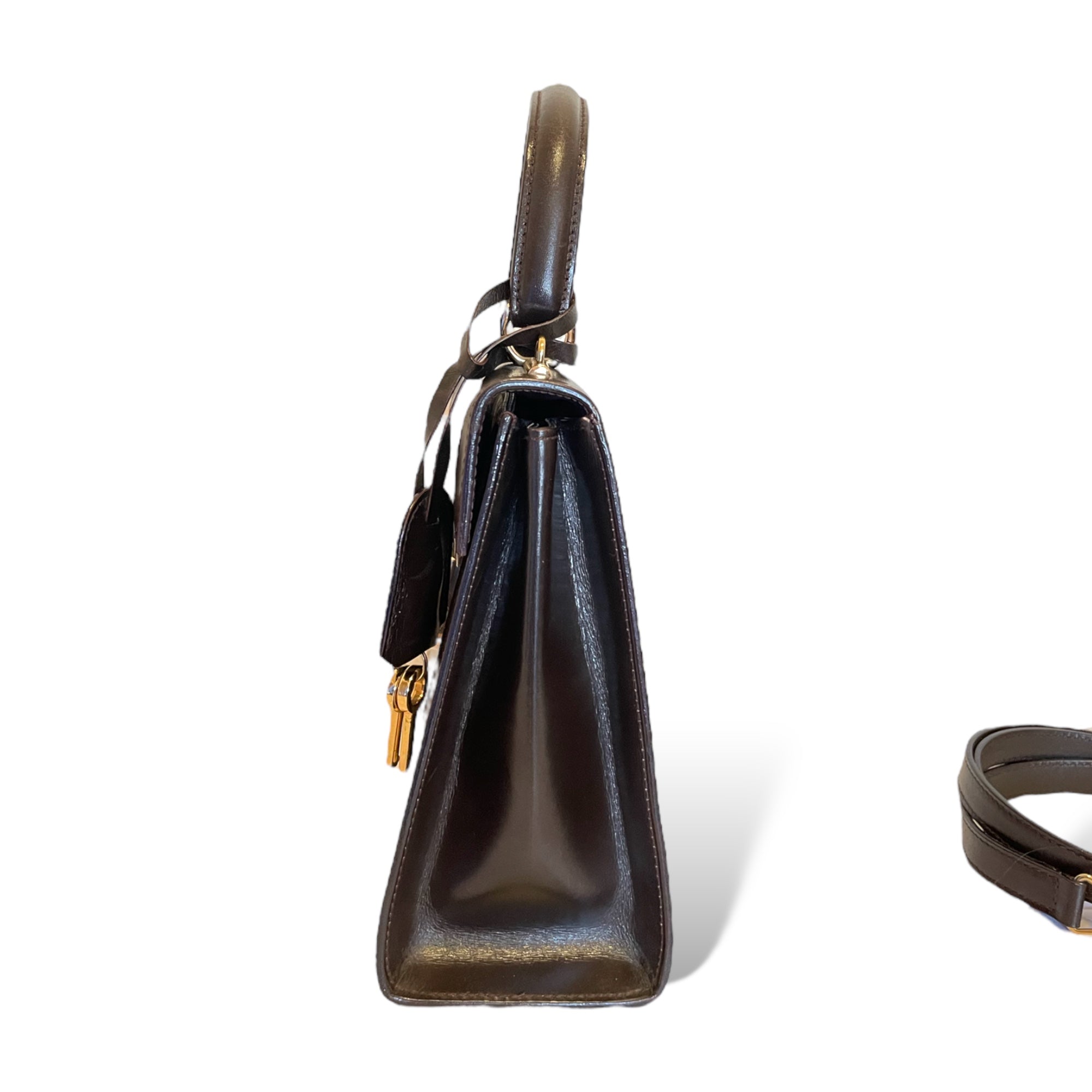 GUCCI Lady Lock Leather 2-Way Vintage Handbag