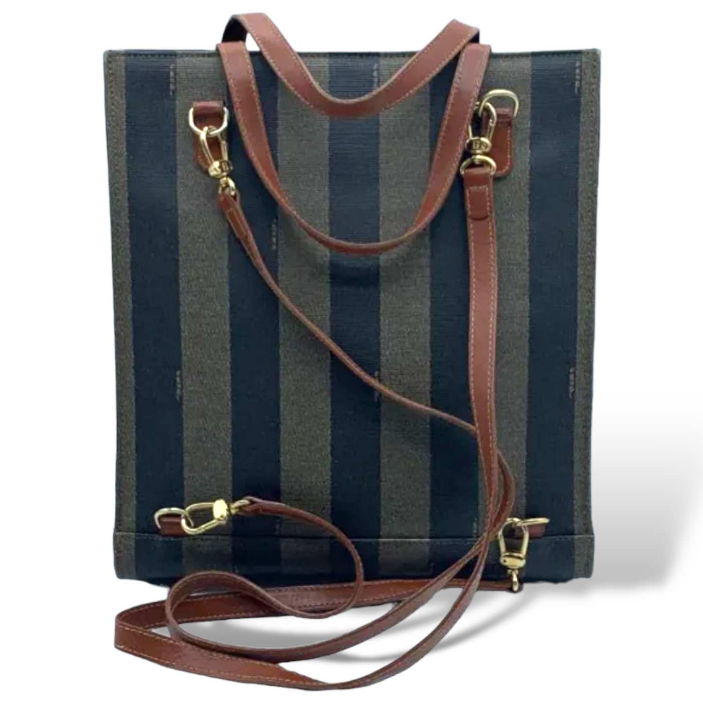 FENDI Circa 1990’s Vintage Penguin Striped Backpack Made in Italy