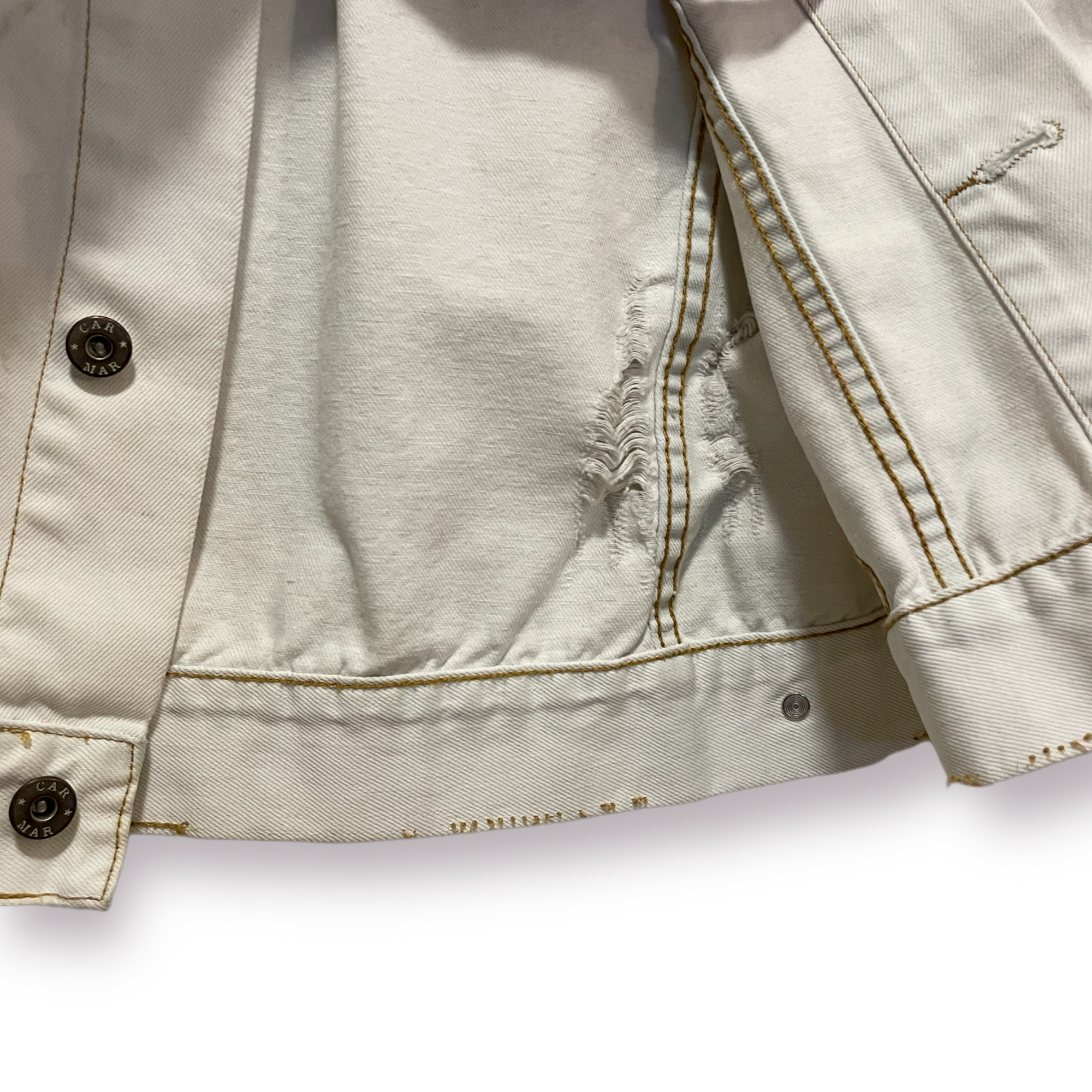 CARMAR Light Denim Distressed Jacket |Size: Small|