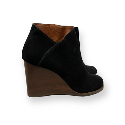 Lucky Brand Black Wooden Wedge Ankle Boots - photo 9 of 13
