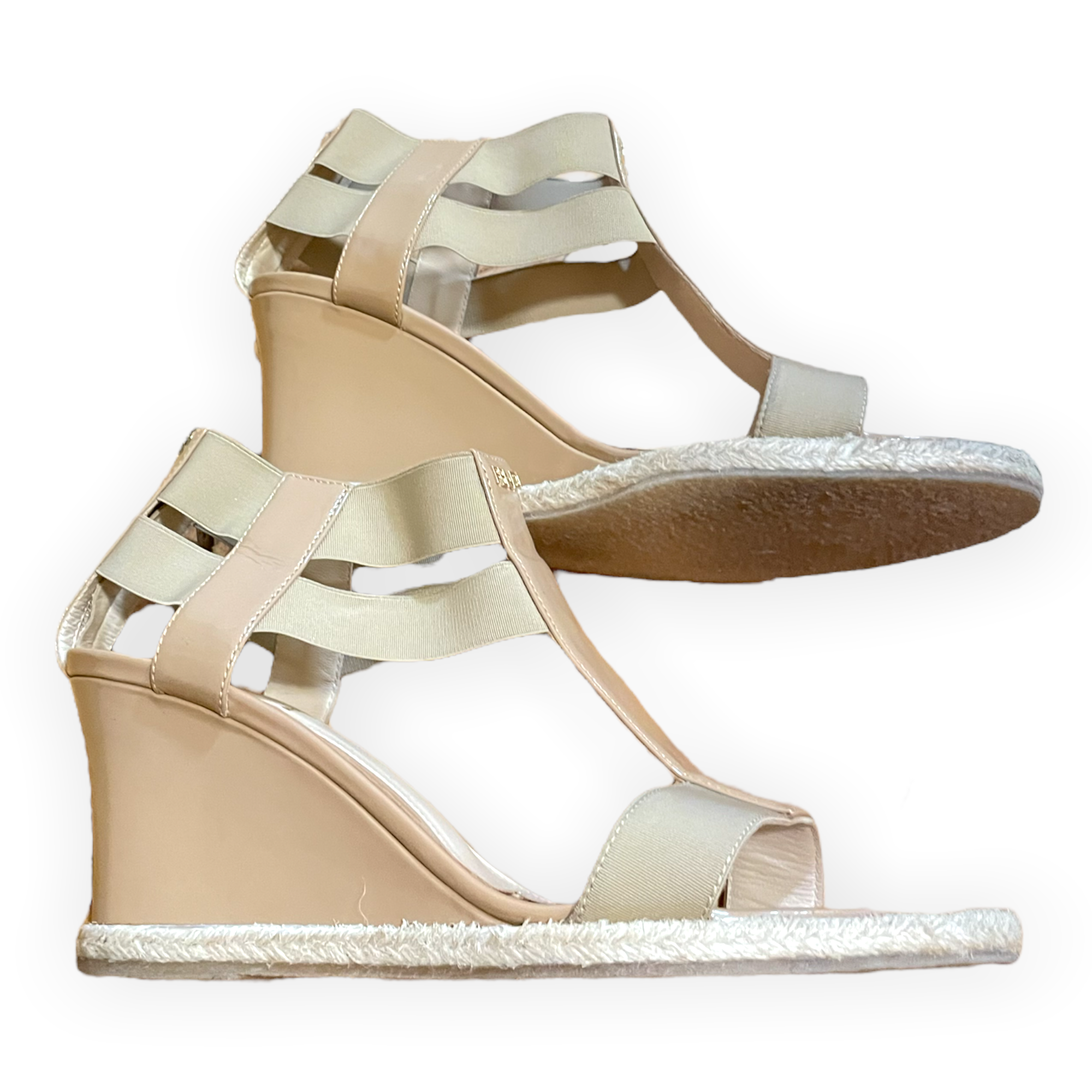 Vintage FENDI T-Strap Espadrille Wedge Sandal