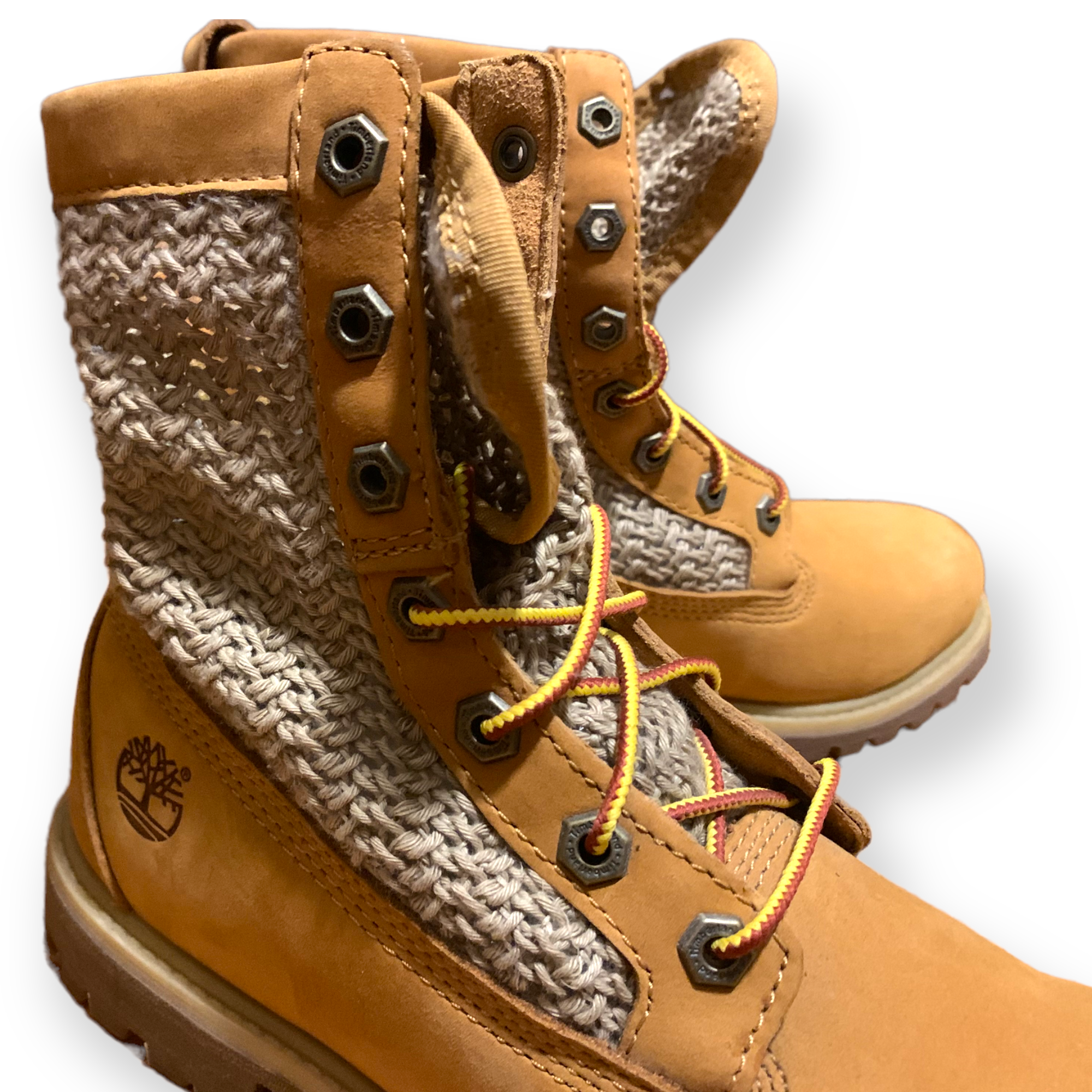 TIMBERLAND boots with Burlap Woven Accents