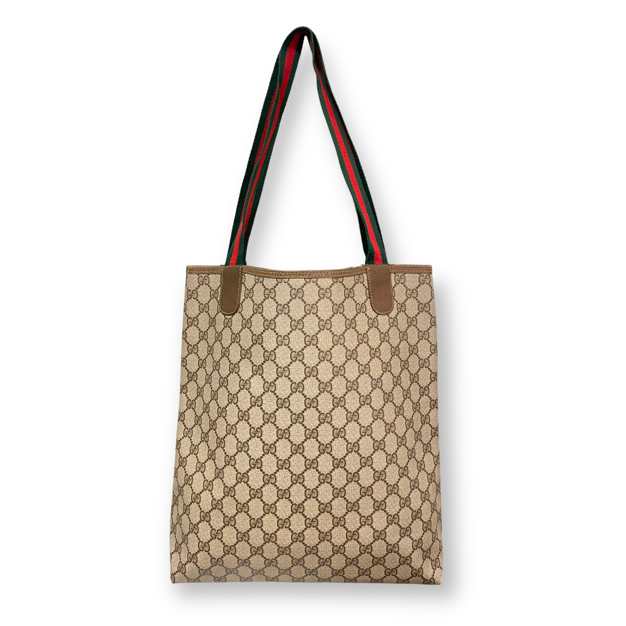 GUCCI GG Supreme Sherry Line Web Vertical Tote