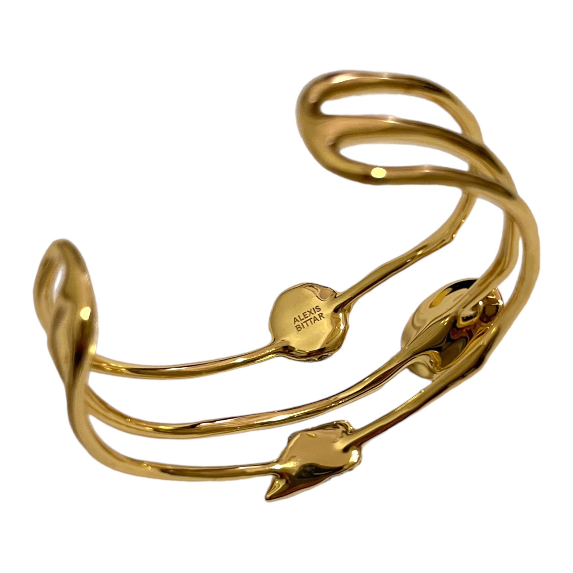 ALEXIS BITTAR Crystal 18k Gold Plated Cuff | O/S |