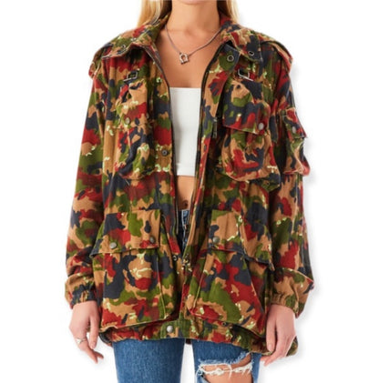 Furst of a Kind Reworked Oversized Camouflage Multiple Pocket Utility Jacket - main product photo