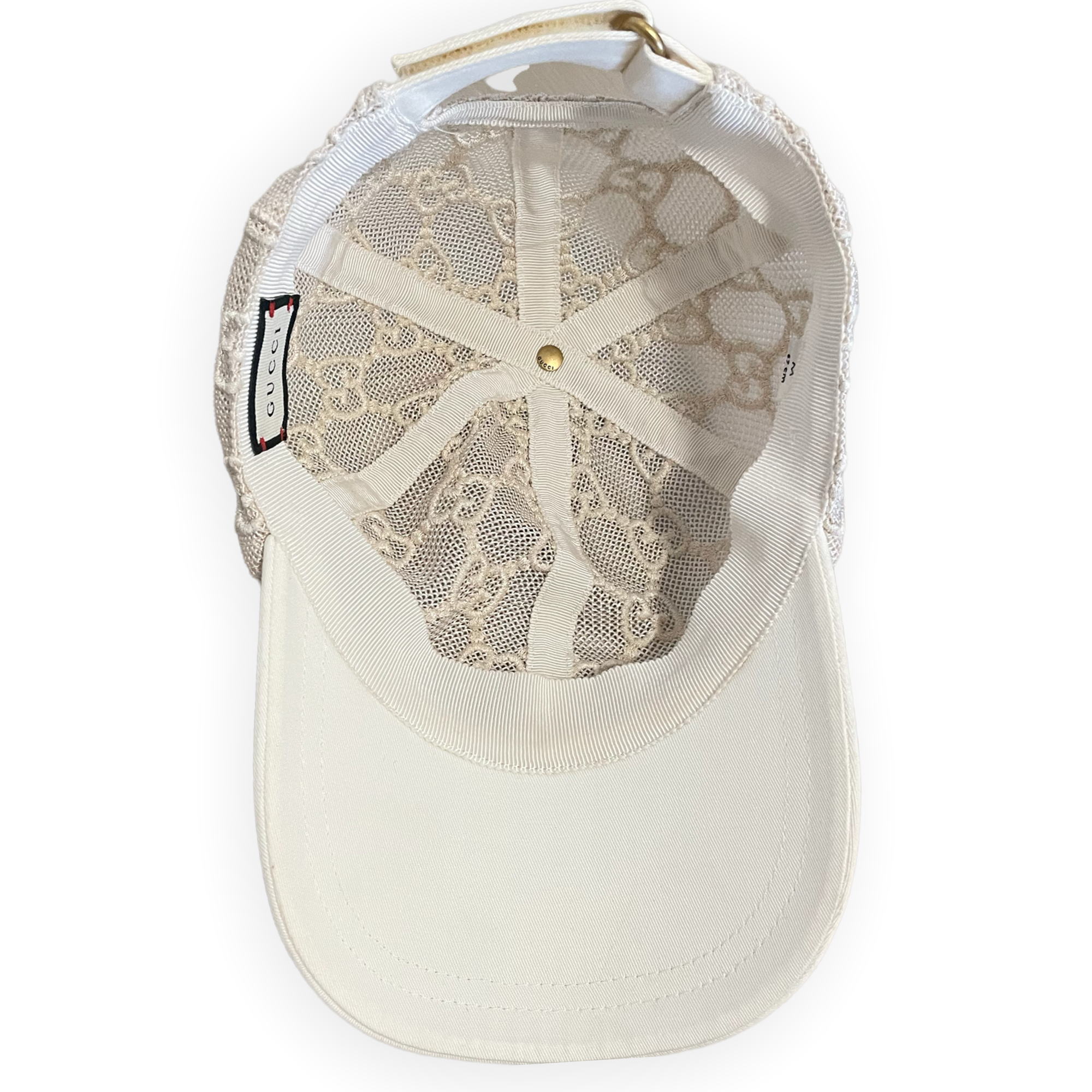 GUCCI Mesh GG Monogram embroidered baseball Hat |Size:M 57cm|