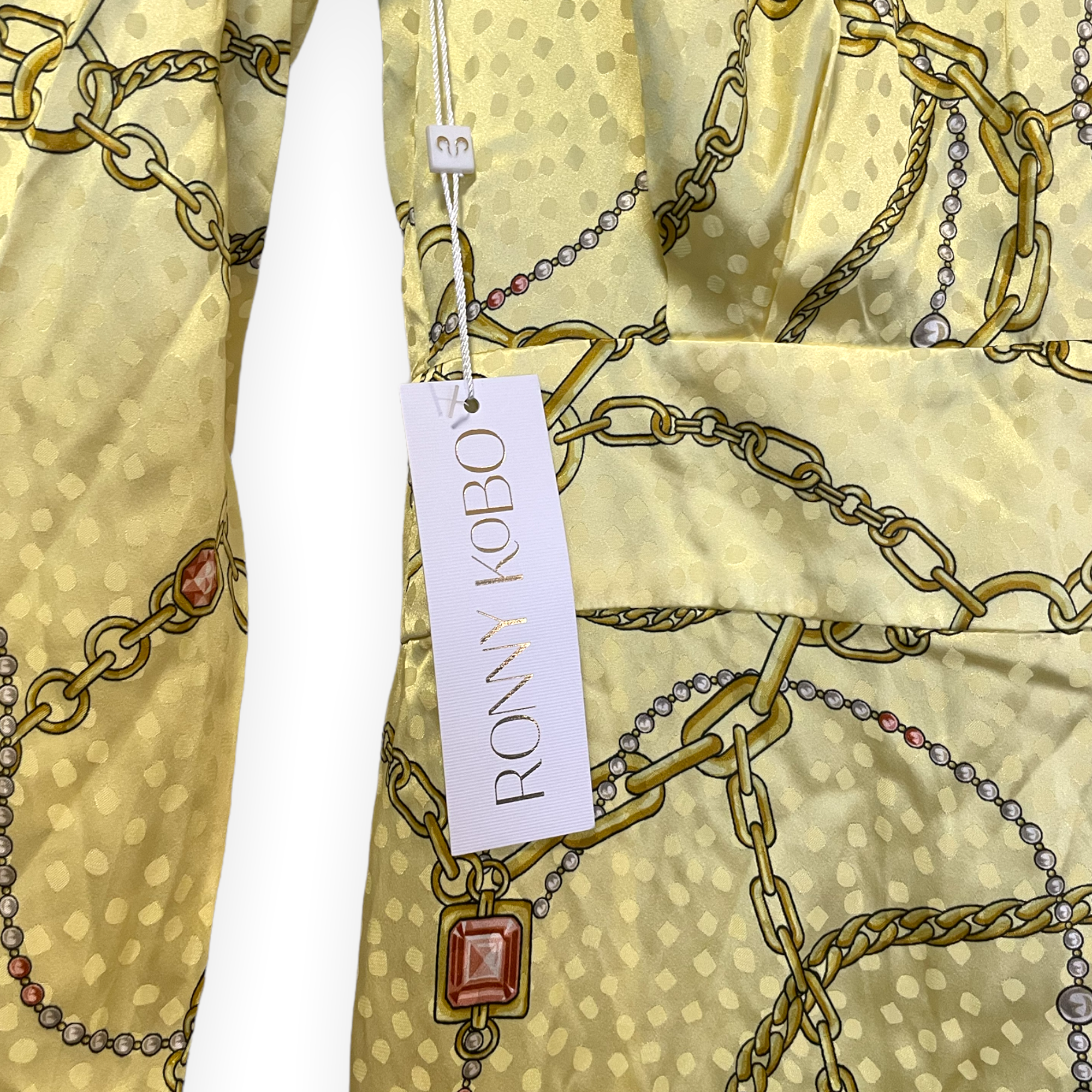 Ronny Kobo Collection Kaira Silk Midi Dress Limmul Mock Neck
