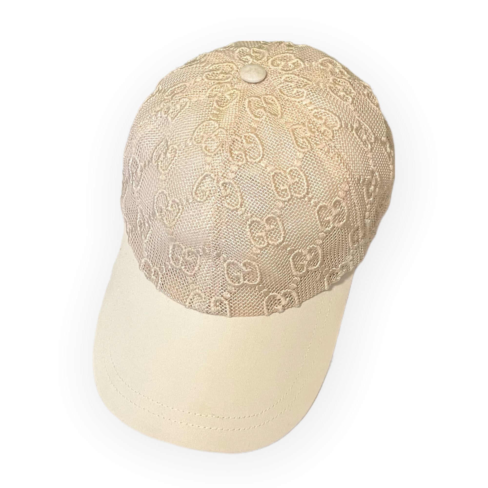 GUCCI Mesh GG Monogram embroidered baseball Hat |Size:M 57cm|