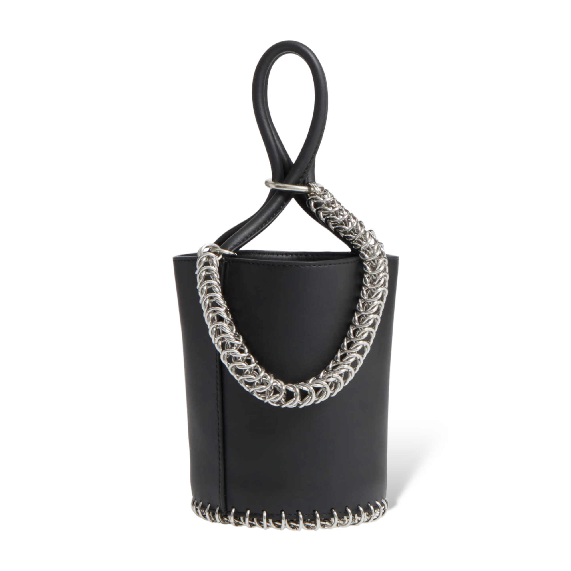 ALEXANDER WANG Roxy Box Mini Chain Leather Bucket Bag