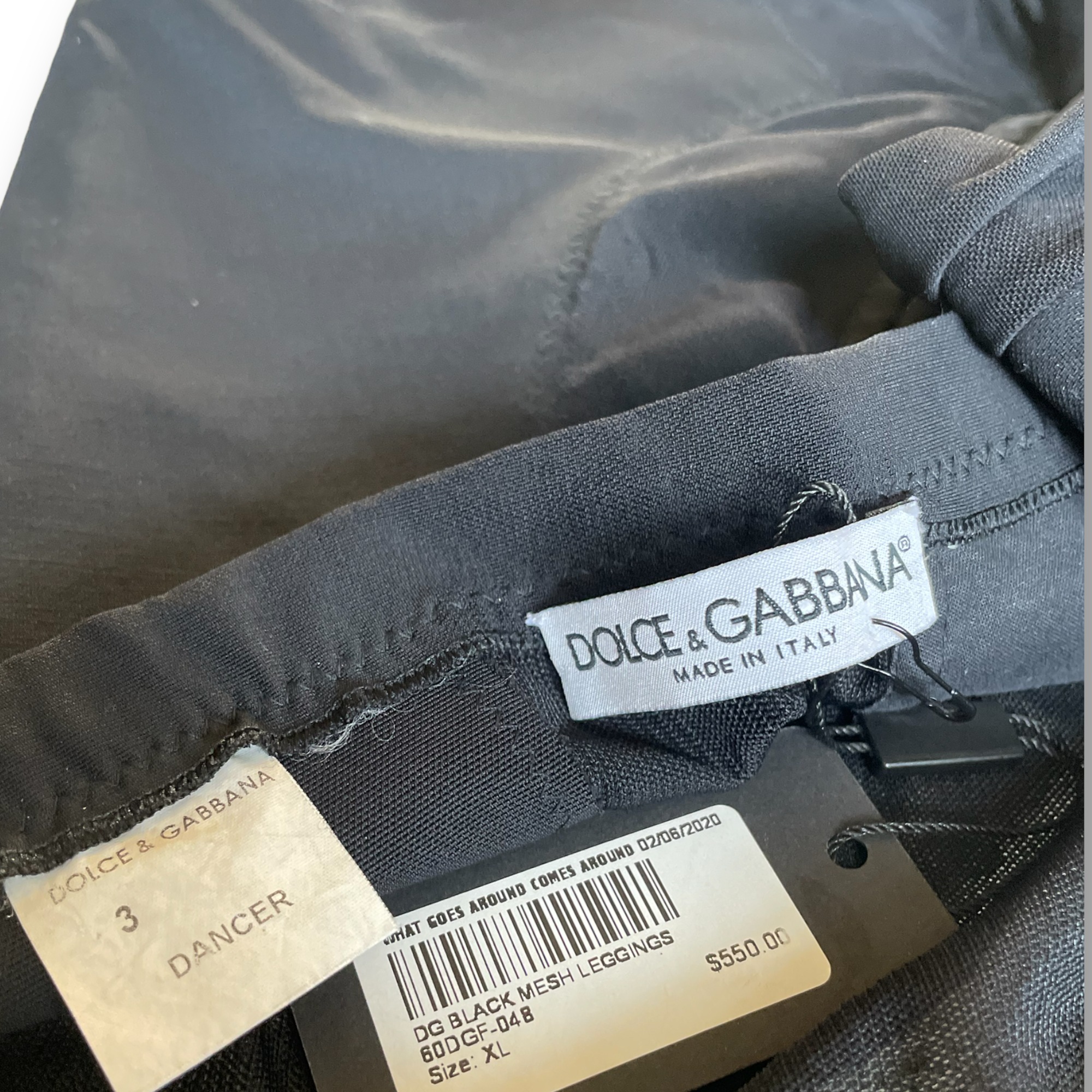 DOLCE & GABBANA Black Mesh Dancer Leggings |42|