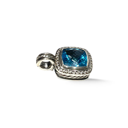 David Yurman Albion Pendant in Sterling Silver with Blue Topaz & Pavé Diamonds - photo 4 of 12