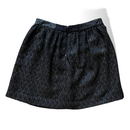 Alice + Olivia Black Pattern with Lamb Leather Trim Mini Skirt - photo 6 of 8