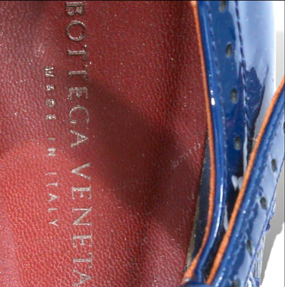 Bottega Veneta Made in Italy Patent Leather Spectator Ankle Strap Heels - photo 3 of 7