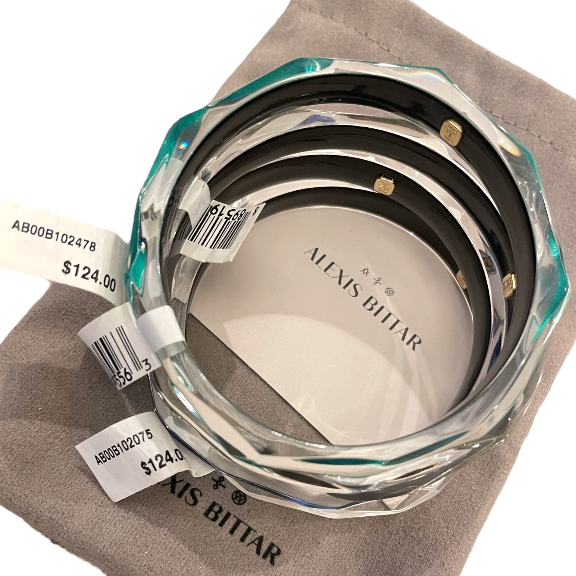 ALEXIS BITTAR Pearl White Lucite Bangle (O/S)