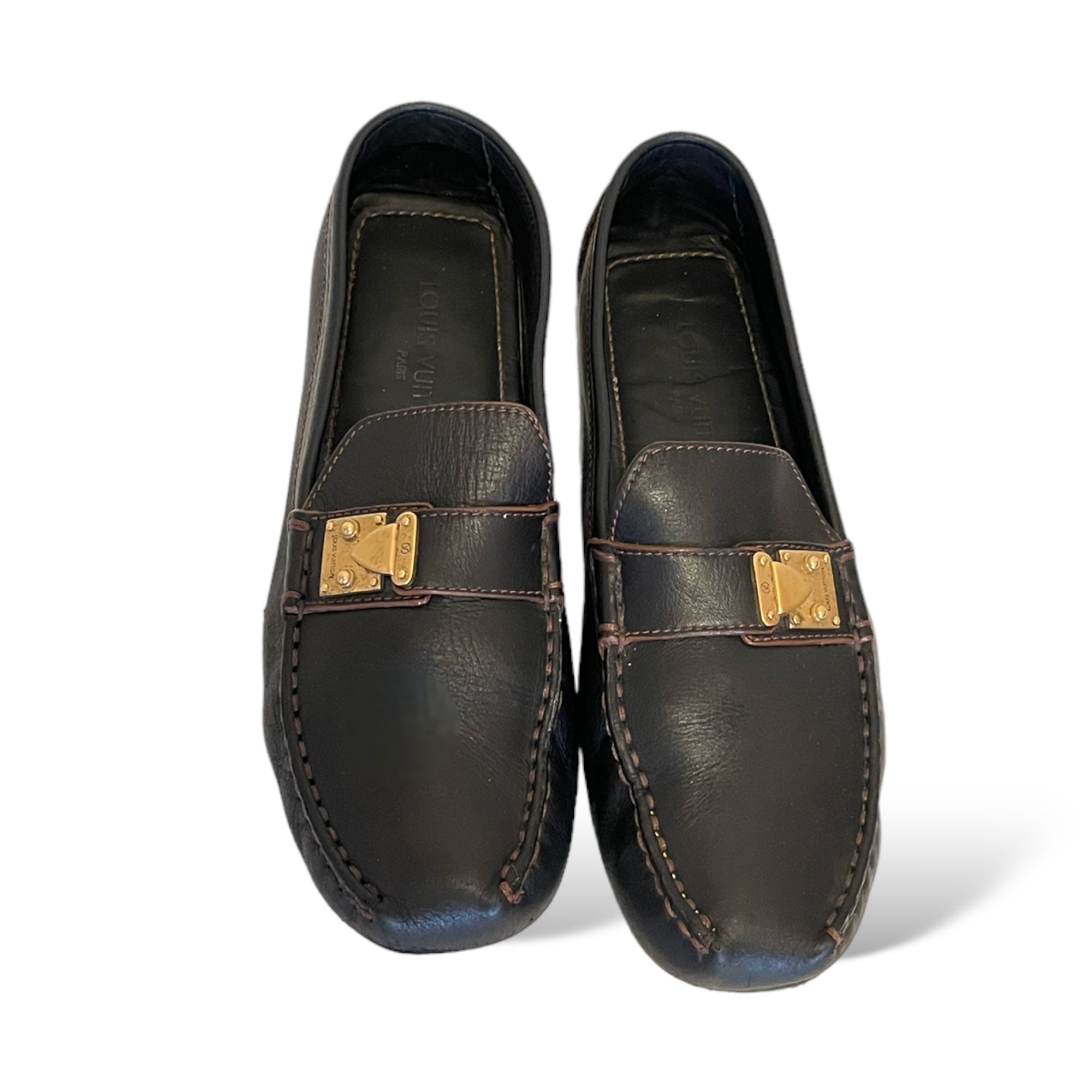 LOUIS VUITTON Vintage Suhali Leather Loafers, Size: 37.5