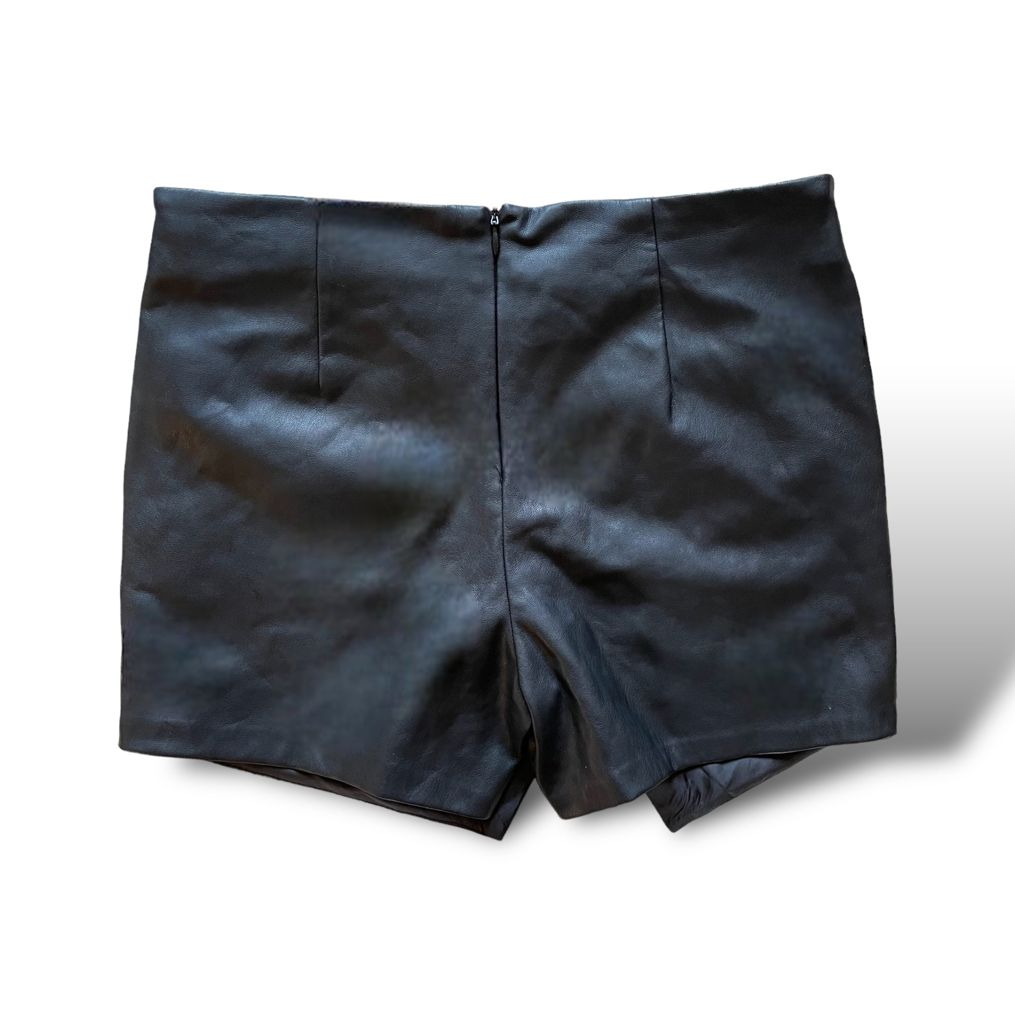 Zara Black Faux Leather MOTO Skirt/Skort    | Size:Extra-Small |