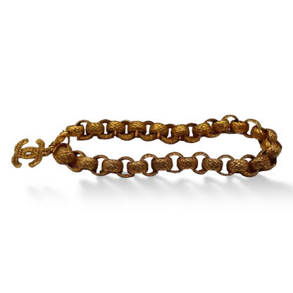 Chanel Vintage Gold-Tone Woven Rope Chain-Link Necklace & Large "CC" Pendant - photo 7 of 11