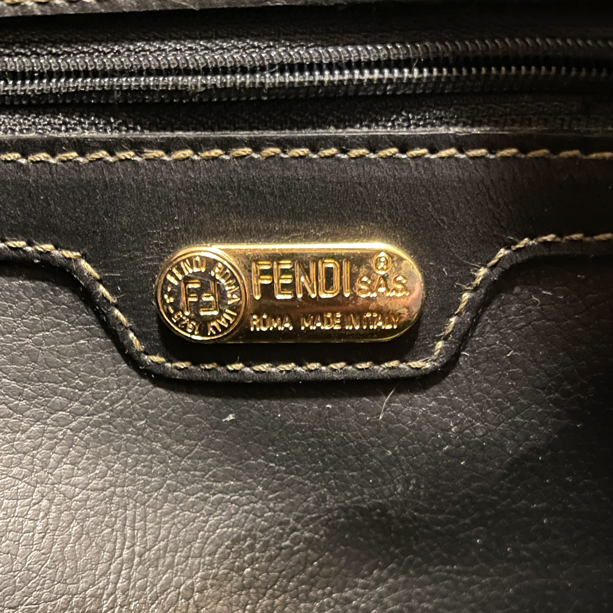 FENDI Vintage Classic Double FF Zucca Motif Print Portfolio Bag