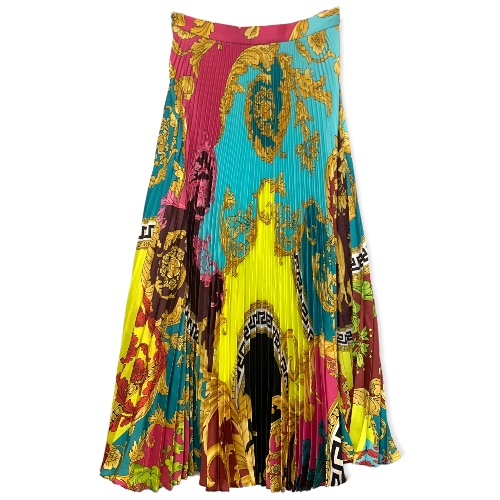 Versace Baroque Montage Voyage Print Set Midi Skirt Kylie Jenner