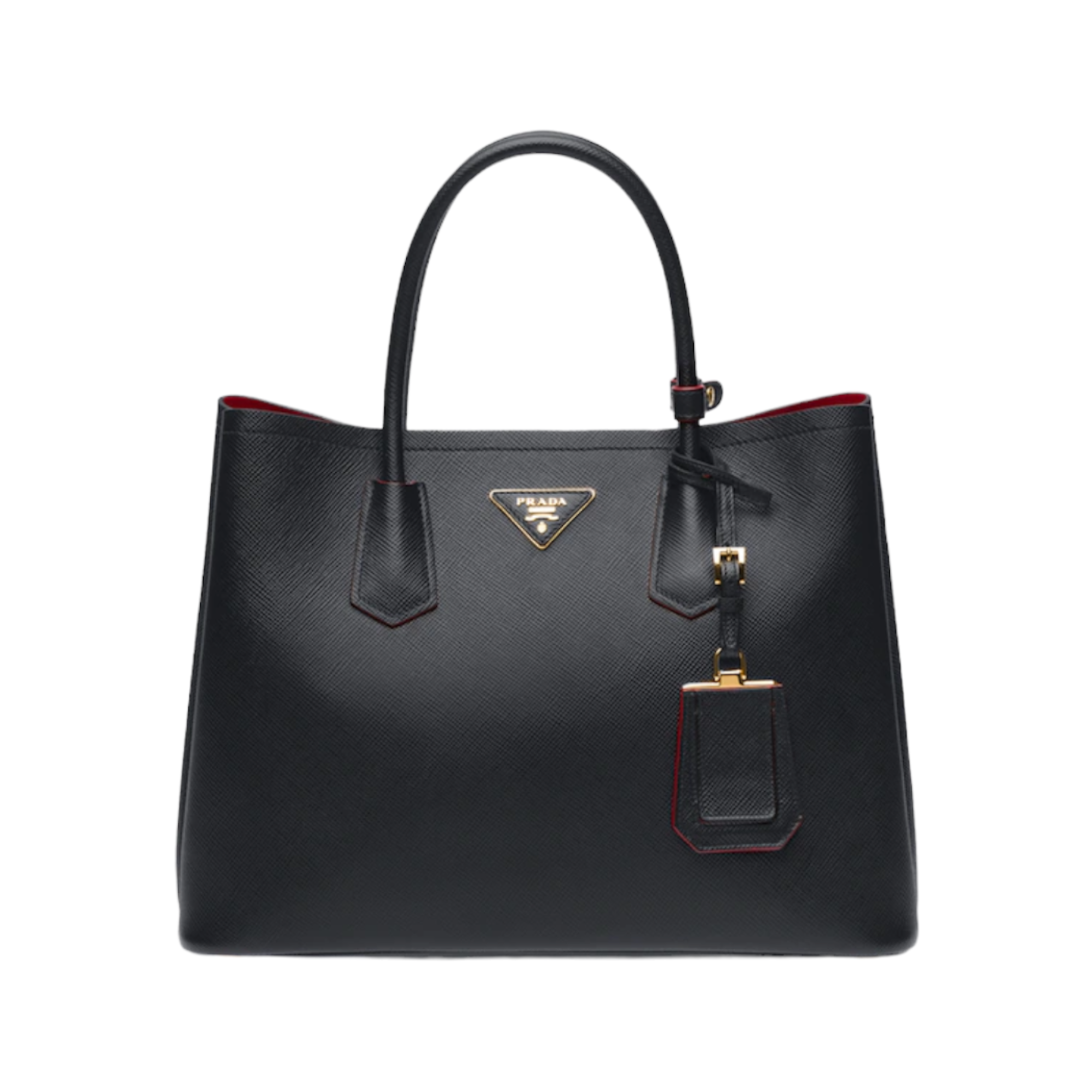 Black Fiery Red Saffiano Leather Double Prada Bag (SOLD OUT IN STORES)