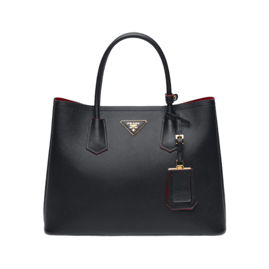 Black Fiery Red Saffiano Leather Double Prada Bag (Sold Out IN Stores) - photo 2 of 17