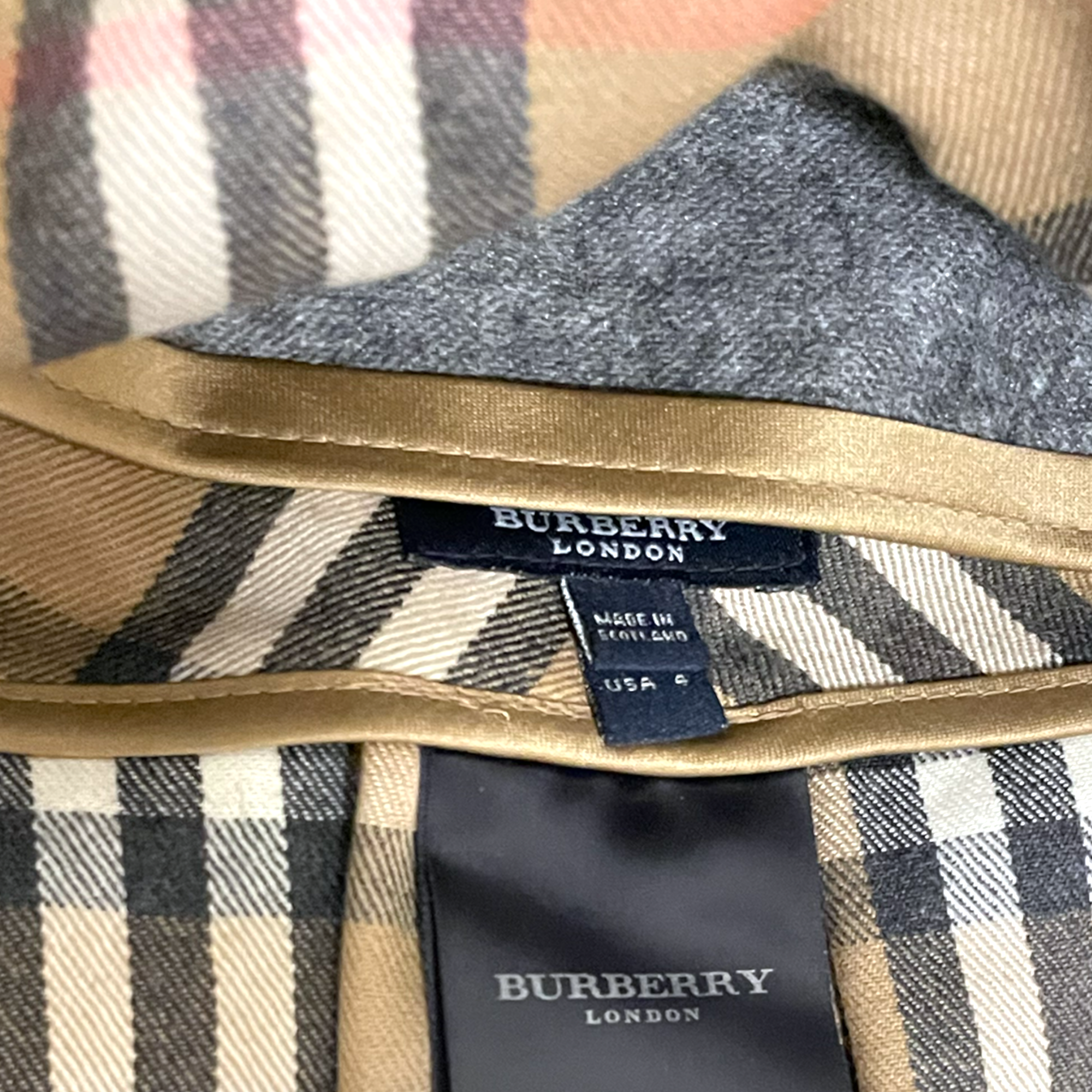 BURBERRY LONDON Brown Beige London Nova Check Plaid Wool Skirt