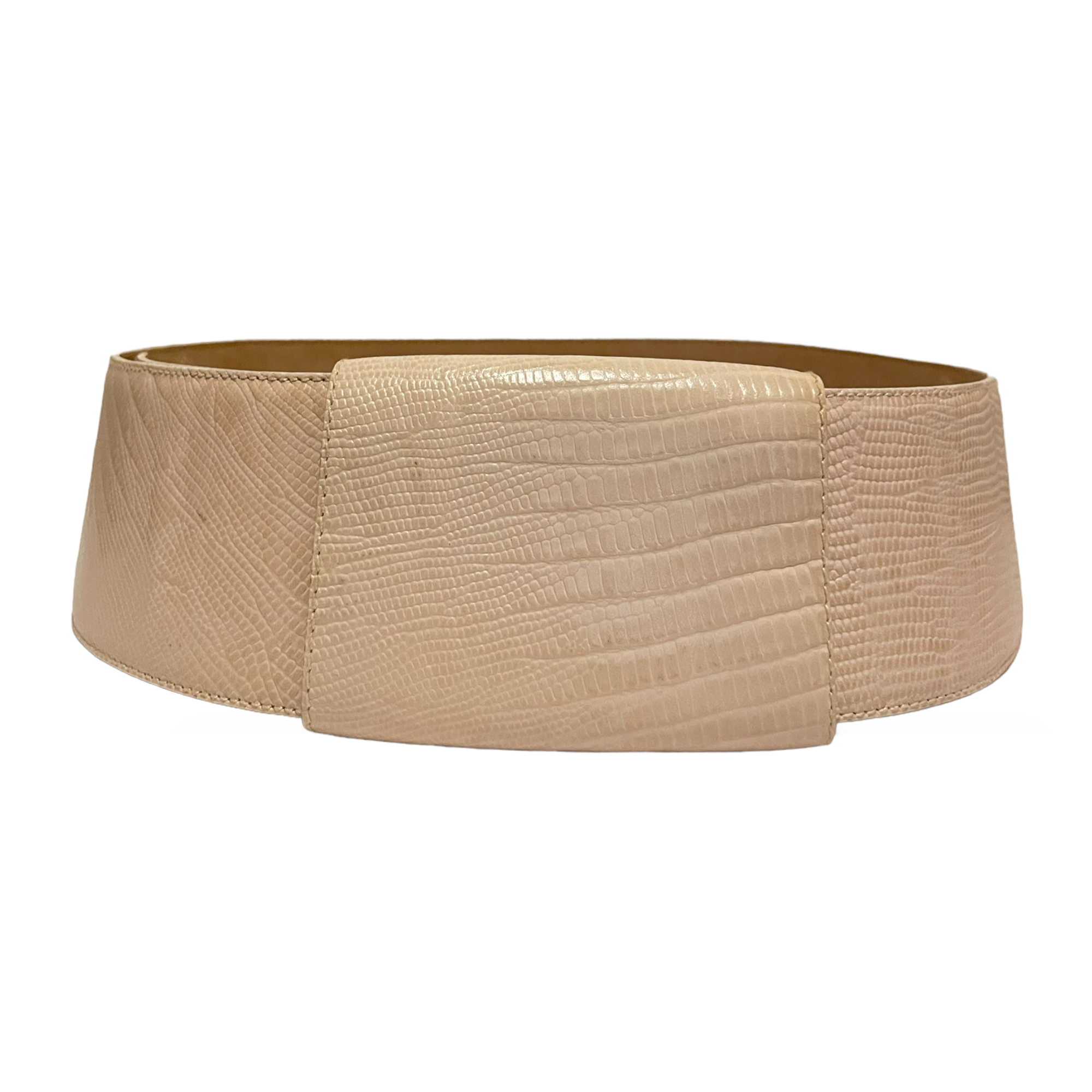 DONNA KAREN Made in Italy (Adjustable) Embossed Animal Print Waist Belt |Size:M|