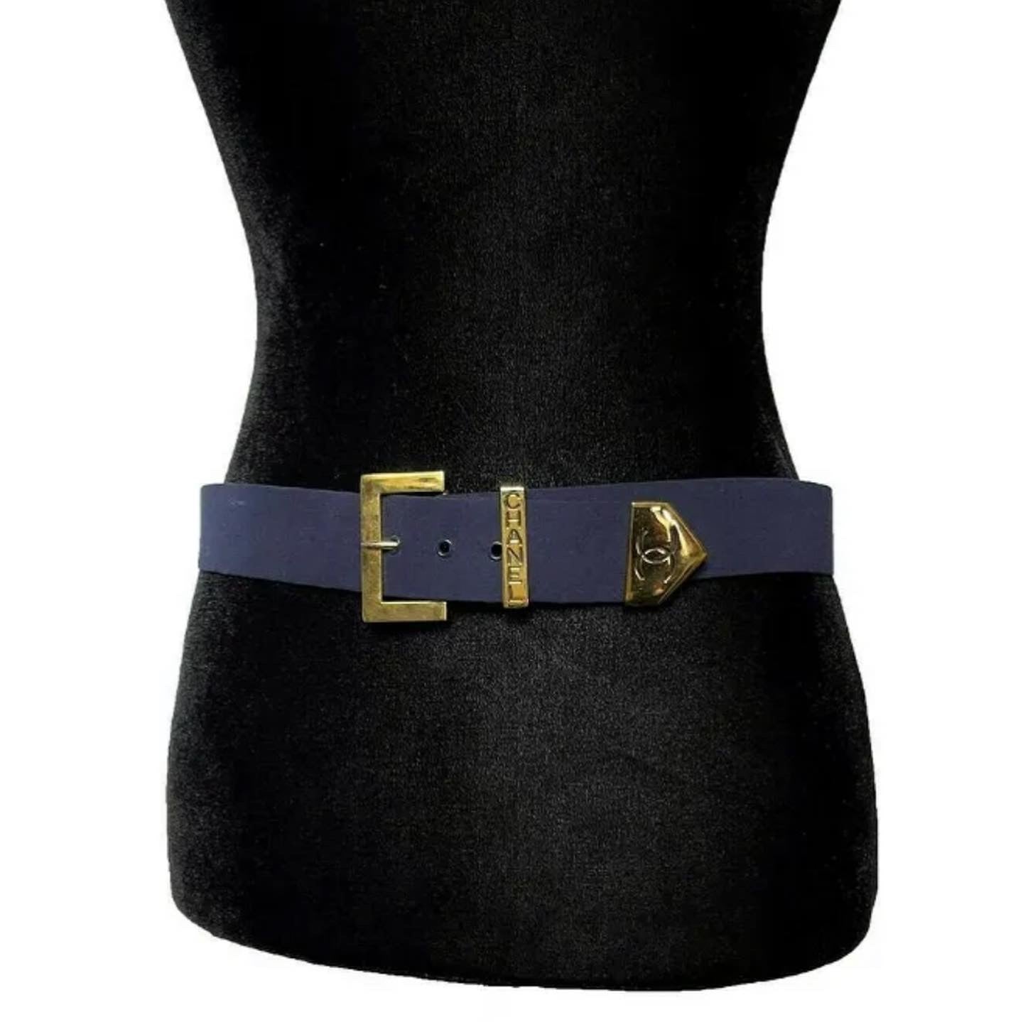 CHANEL Vintage CC Logo Fabric Belt Circa Spring 99’