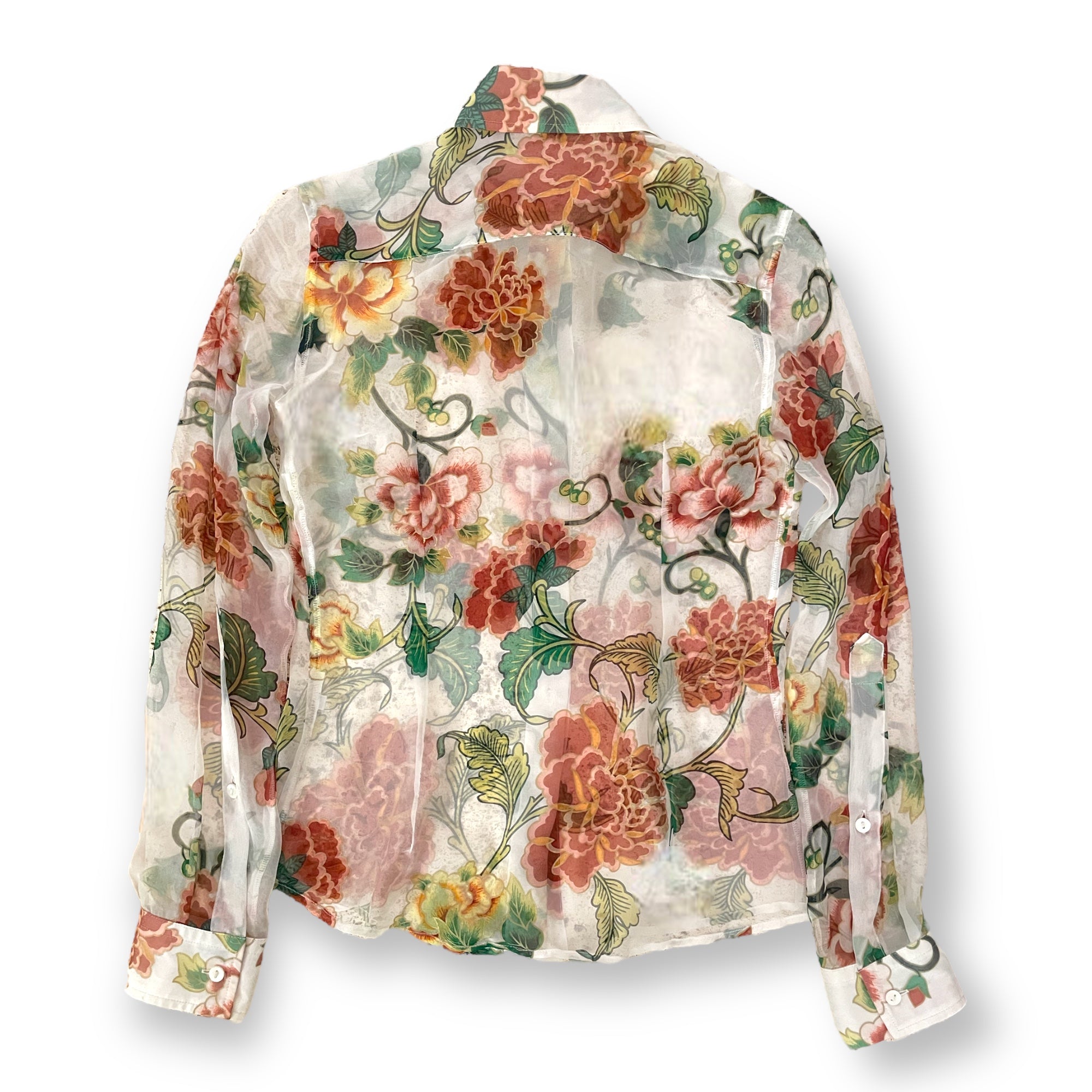 DOLCE & GABBANA Made in Italy Floral Silk Button Down Top