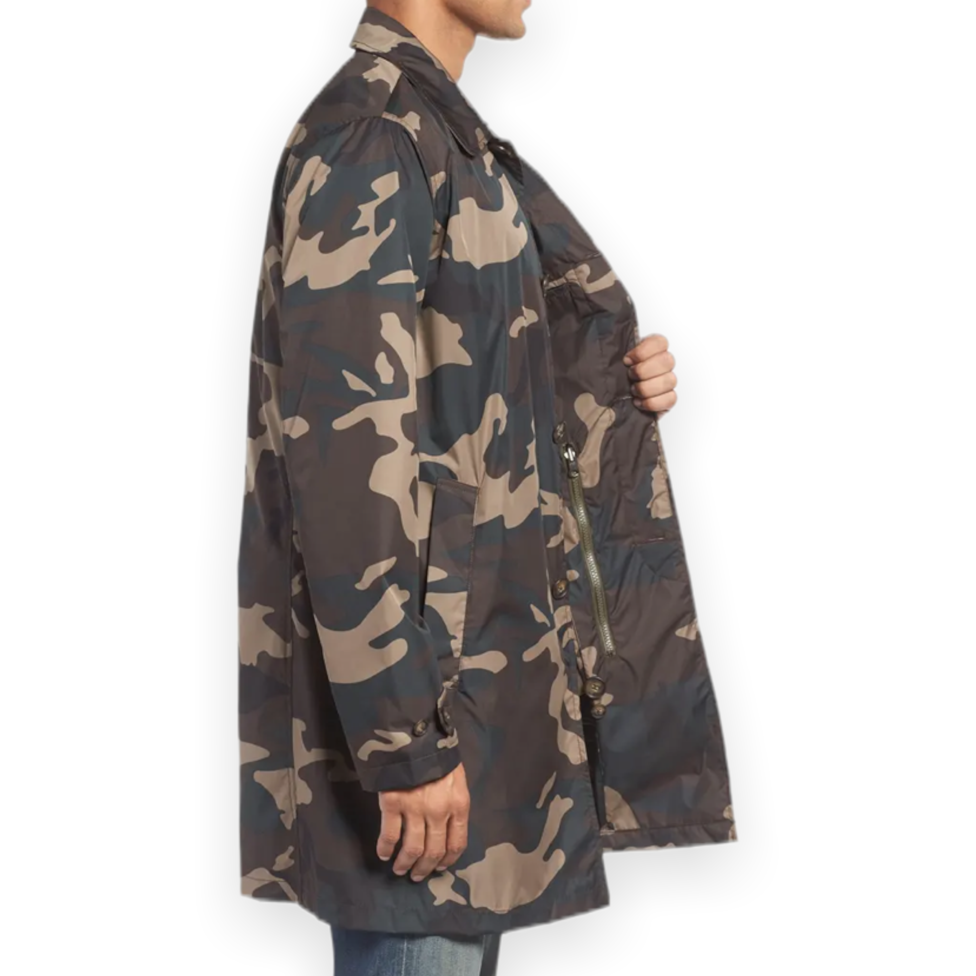 JACK SPADE NEW YORK Camo Packable Trench Coat |Size:L|