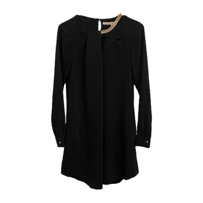 Rachel Roy Black Long Sleeve Dress/Top with Gold Neckline Accent & Pockets - main product photo