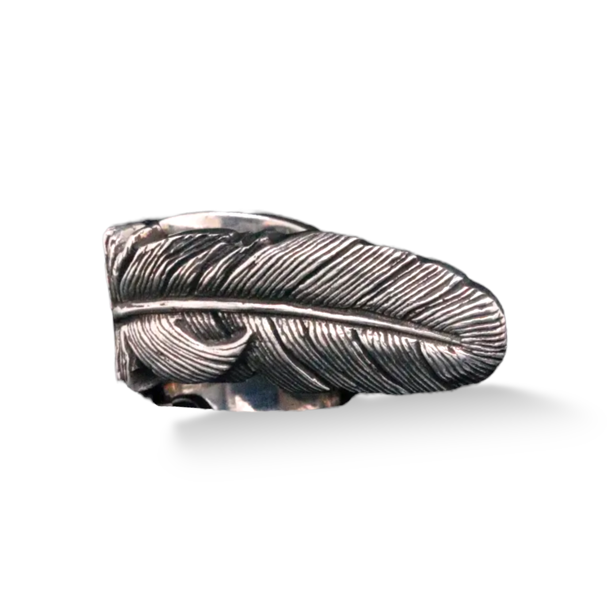 King Baby Solid Sterling Silver Raven Feather Ring