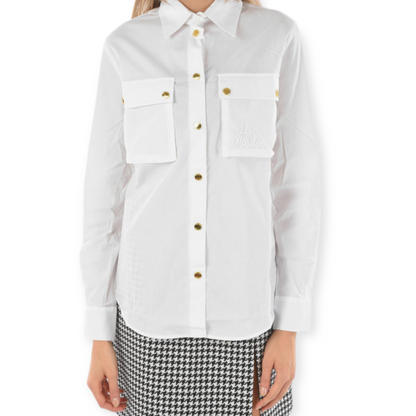 Moschino Love Embroidered Breast-pocket Saharan Shirt - photo 13 of 14
