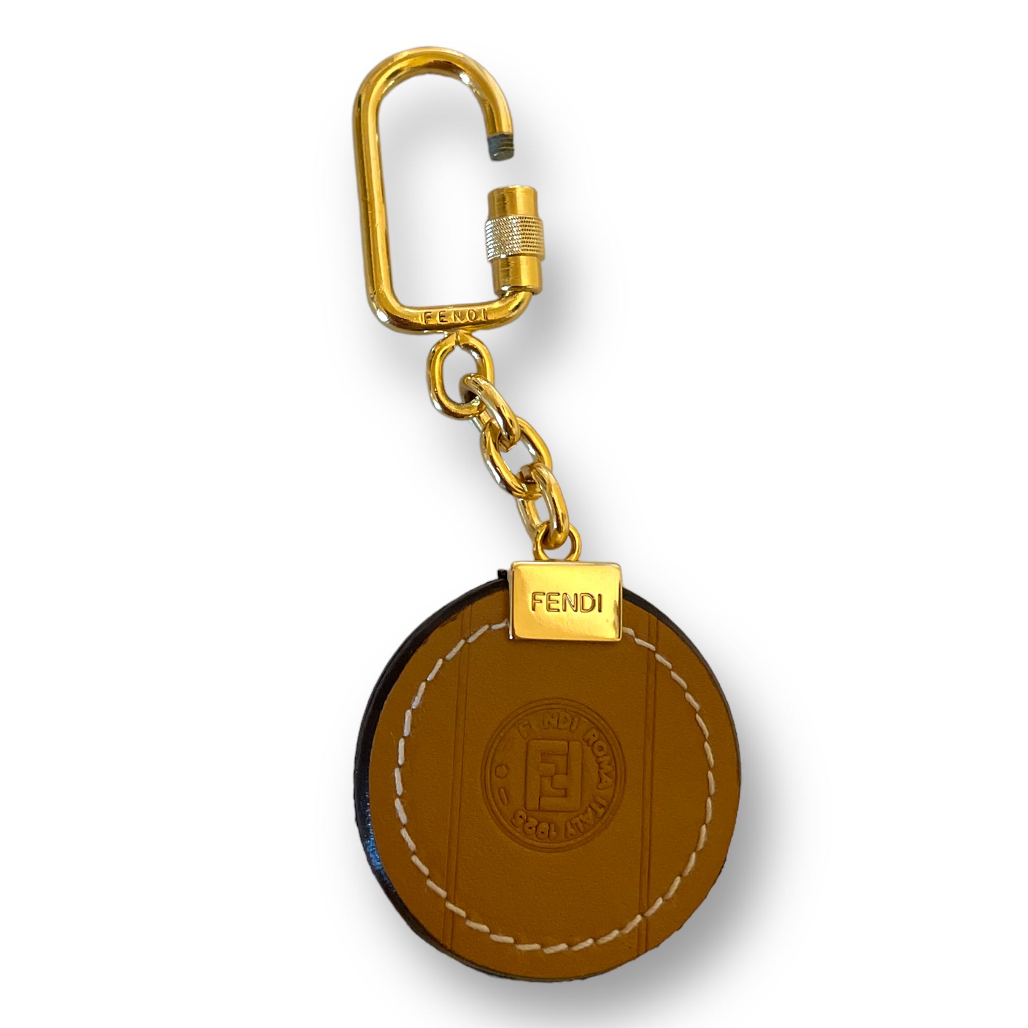 FENDI Vintage Zucca Print Keychain / Bag Charm