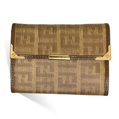 Fendi Vintage Zucchino FF Logo Monogram Coated Canvas Tri-Fold Address/Notebook - photo 7 of 7