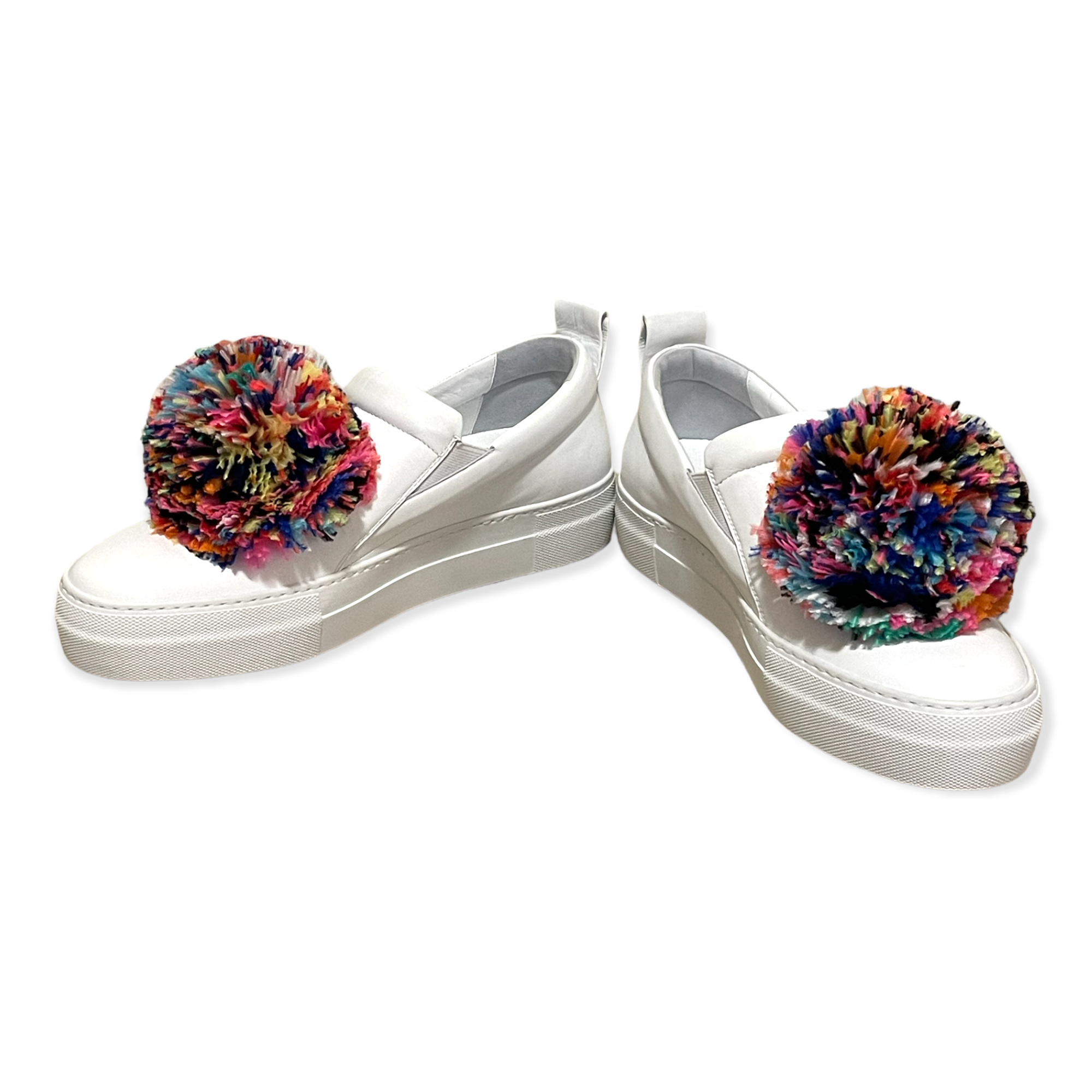 EUGENIA KIM Feather Pom-Pom Slip-on Sneakers