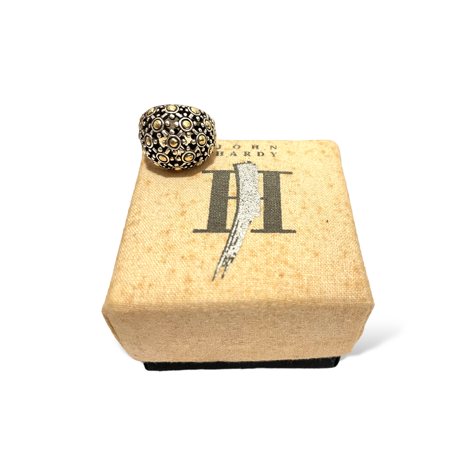 JOHN HARDY Two-Tone .925/18k Gold Jaisalmer Dot Dome Ring |Size: 6.5|