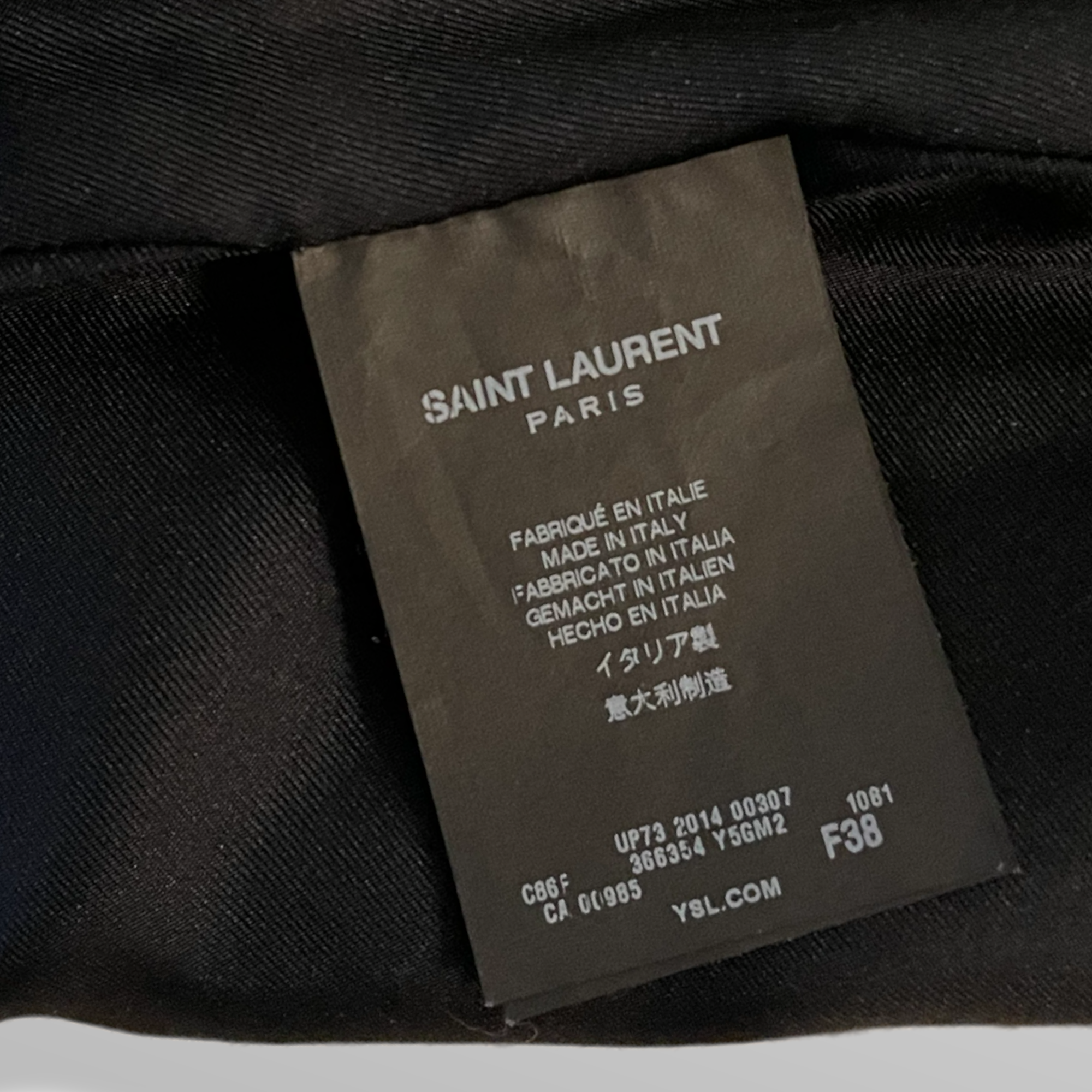SAINT LAURENT Paris Black Genuine Suede Skirt with Logo embossed buckles