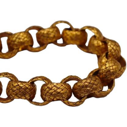 Chanel Vintage Gold-Tone Woven Rope Chain-Link Necklace & Large "CC" Pendant - photo 6 of 11